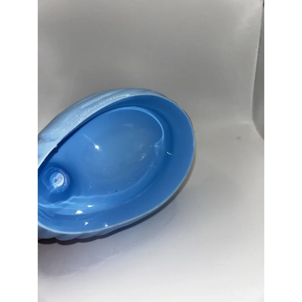 Vintage 1994 Blue Plastic Lucite SWAN SOAP DISH Candy Dish Kitsch Trinket